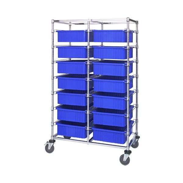 Quantum Storage Systems Steel Bin Cart, 40" Wide - Gray