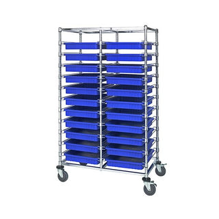 Quantum Storage Systems Steel Bin Cart, 40" Wide - Blue