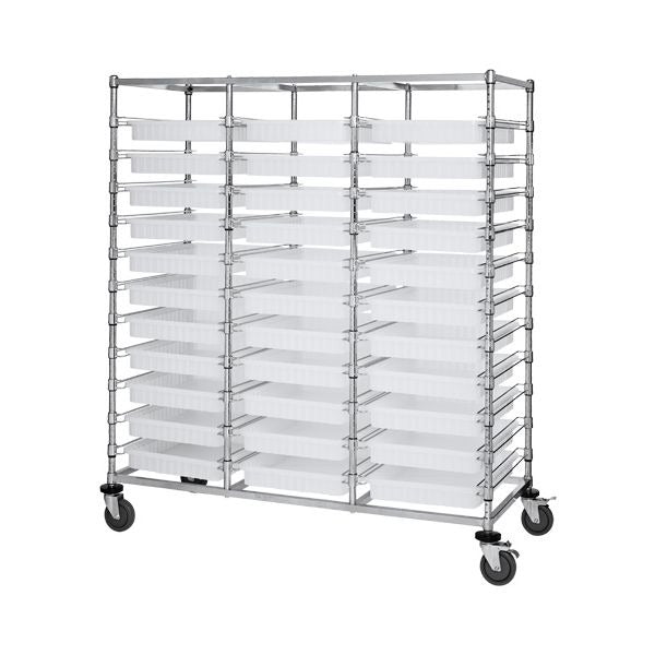 Quantum Storage Systems Steel Bin Cart, 60" Wide - Clear