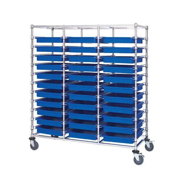 Quantum Storage Systems Steel Bin Cart, 60" Wide - Gray