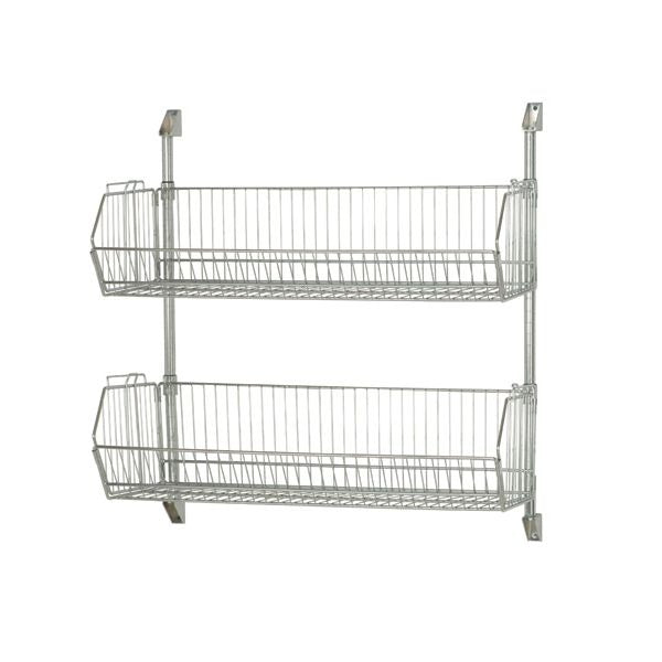 Quantum Storage Systems CAN-34 Post-Mounted Cantilever Baskets, 14" Wide, Silver - 36"