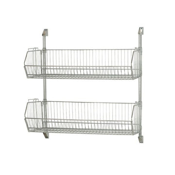 Quantum Storage Systems CAN-34 Post-Mounted Cantilever Baskets, 14" Wide, Silver - 36"