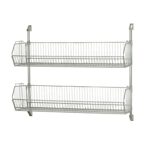 Quantum Storage Systems CAN-34 Post-Mounted Cantilever Baskets, 14" Wide, Silver - 48"