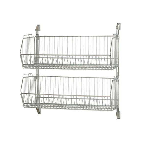 Quantum Storage Systems CAN-34 Post-Mounted Cantilever Baskets, 20" Wide, Silver - 36"