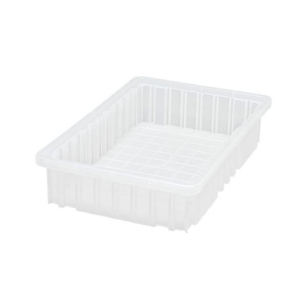Quantum Storage Systems Polypropylene Dividable Container, Clear - 10 7/8" x 16 1/2" x 3 1/2"
