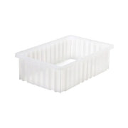 Quantum Storage Systems Polypropylene Dividable Container, Clear - 10 7/8" x 16 1/2" x 5"