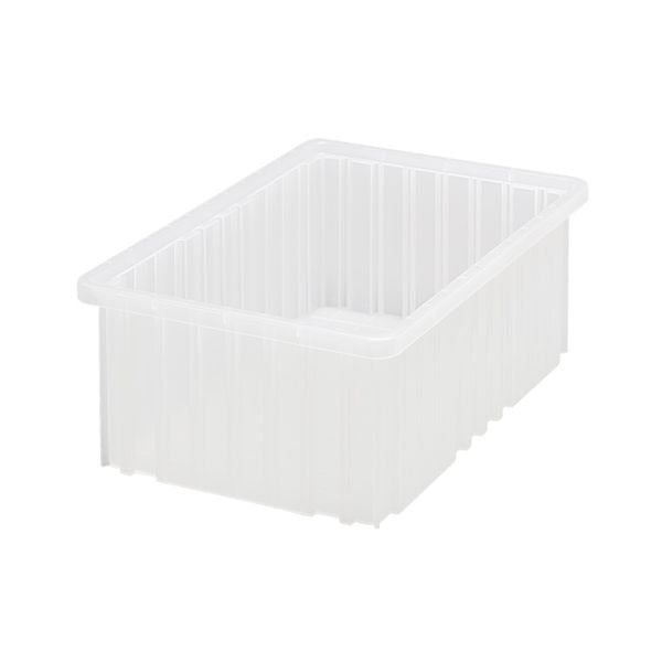 Quantum Storage Systems Polypropylene Dividable Container, Clear - 10 7/8" x 16 1/2" x 6"