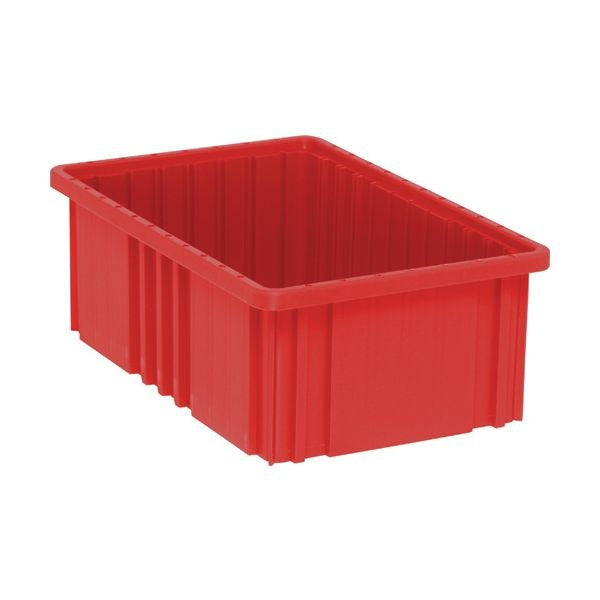 Quantum Storage Systems Polypropylene Dividable Container, Red - 10 7/8" x 16 1/2" x 6"