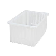 Quantum Storage Systems Polypropylene Dividable Container, Clear - 10 7/8" x 16 1/2" x 8"