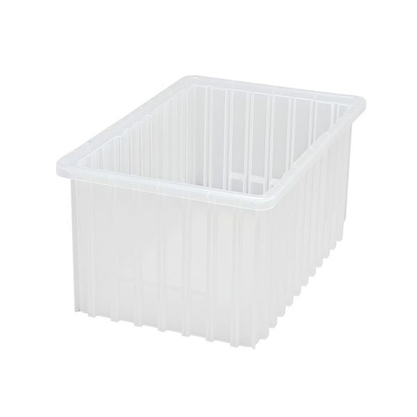 Quantum Storage Systems Polypropylene Dividable Container, Clear - 10 7/8" x 16 1/2" x 8"