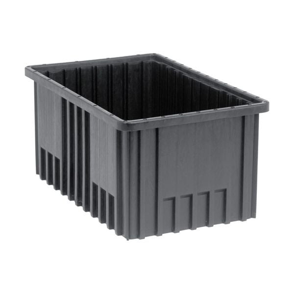 Quantum Storage Systems ESD Dividable Container, Black - 10 7/8" x 16 1/2" x 8"