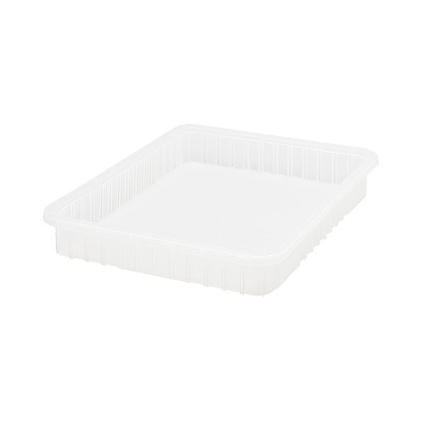Quantum Storage Systems Polypropylene Dividable Container, Clear - 17 1/2" x 22 1/2" x 3"