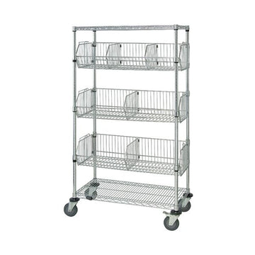Quantum Storage Systems Chrome Basket Unit, 69" High, Silver - 18" 36"
