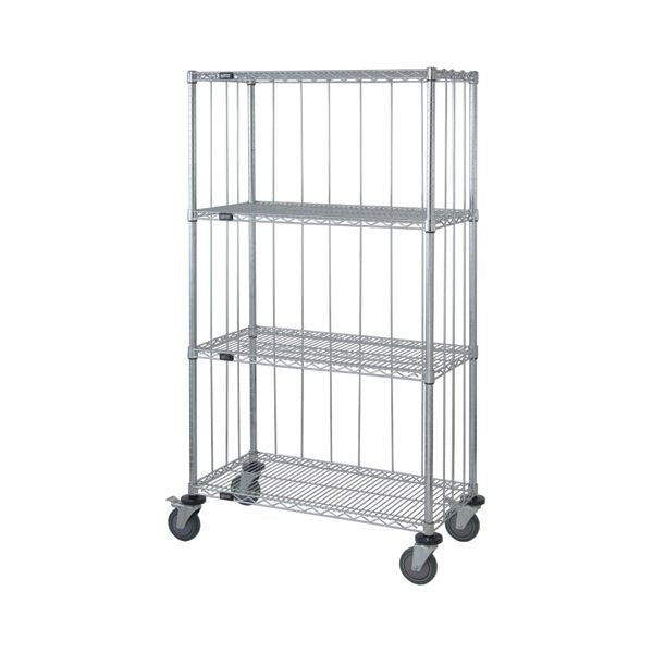 Quantum Storage Systems Mobile Enclosure Cart, 69" High, Silver - 18" x 36"