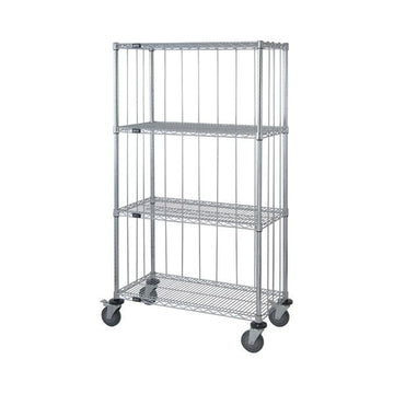 Quantum Storage Systems Mobile Enclosure Cart, 69" High, Silver - 18" x 36"