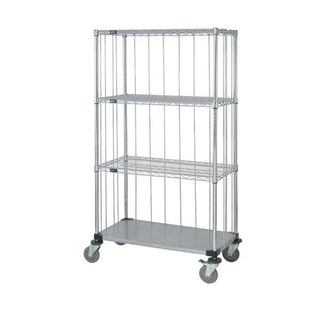 Quantum Storage Systems Mobile Enclosure Cart, 69" High, Silver - 18" x 36"