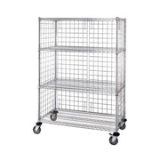 Quantum Storage Systems Wire Mobile Enclosure Cart, 24" Wide, Silver - 36"
