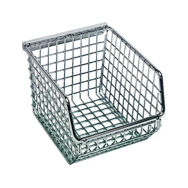 Quantum Storage Systems Wire Mesh Bin, Silver - 4 1/4" x 5 1/4" x 3"