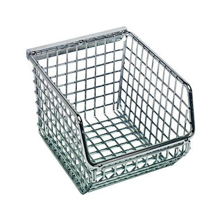 Quantum Storage Systems Wire Mesh Bin, Silver - 4 1/4" x 5 1/4" x 3"