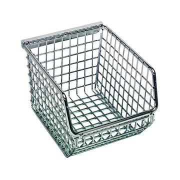 Quantum Storage Systems Wire Mesh Bin, Silver - 4 1/4" x 5 1/4" x 3"