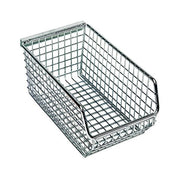 Quantum Storage Systems Wire Mesh Bin, Silver - 4 1/4" x 7 1/4" x 3"