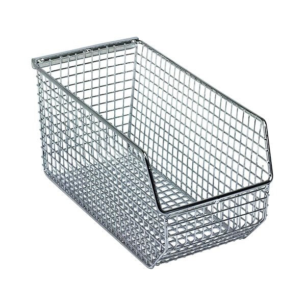 Quantum Storage Systems Wire Mesh Bin, Silver - 5 1/2" x 10 3/4" x 5"