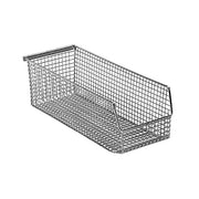 Quantum Storage Systems Wire Mesh Bin, Silver - 6" x 15" x 5"