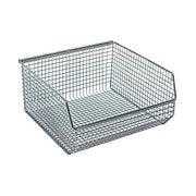 Quantum Storage Systems Wire Mesh Bin, Silver - 11" x 10 3/4" x 5"