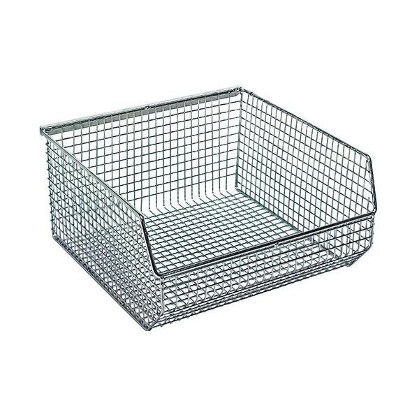 Quantum Storage Systems Wire Mesh Bin, Silver - 11" x 10 3/4" x 5"