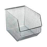 Quantum Storage Systems Wire Mesh Bin, Silver - 8" x 10 1/2" x 7"