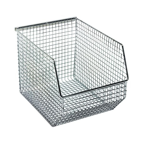 Quantum Storage Systems Wire Mesh Bin, Silver - 8" x 10 1/2" x 7"