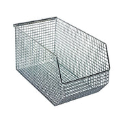 Quantum Storage Systems Wire Mesh Bin, Silver - 8" x 14 1/2" x 7"