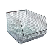 Quantum Storage Systems Wire Mesh Bin, Silver - 11" x 18 1/2" x 10 1/8"