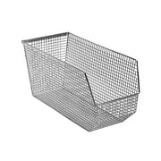 Quantum Storage Systems Wire Mesh Bin, Silver - 8 1/8" x 17 3/4" x 9"