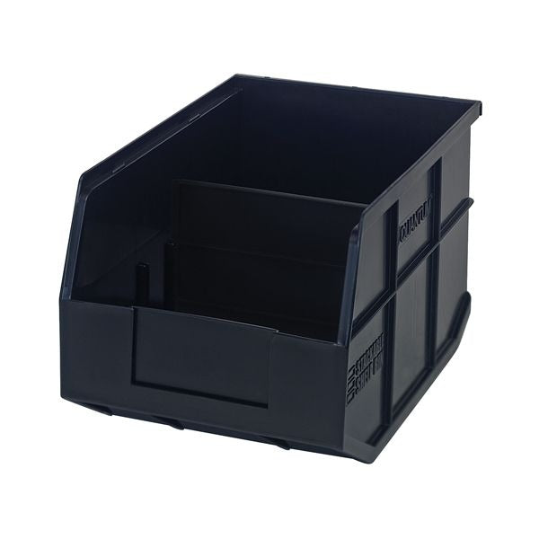 Quantum Storage Systems Polypropylene Stackable Shelf Bin, 7" High, Black - photo 2