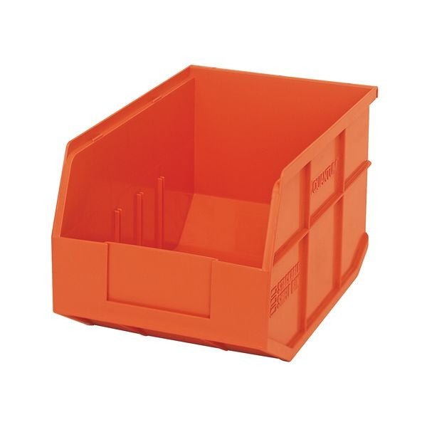 Quantum Storage Systems Polypropylene Stackable Shelf Bin, 7" High, Black - 12" x 8 1/4" x 7"