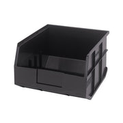 Quantum Storage Systems Polypropylene Stackable Shelf Bin, 7" High, Gray - 12" x 11" x 7"