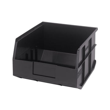 Quantum Storage Systems Polypropylene Stackable Shelf Bin, 7" High, Gray - 12" x 11" x 7"