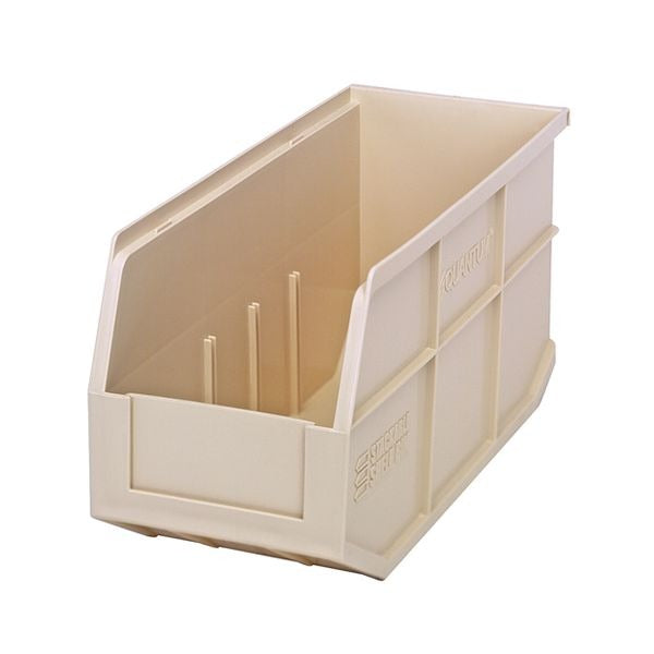 Quantum Storage Systems Polypropylene Stackable Shelf Bin, 7" High, Black - 14" x 6" x 7"