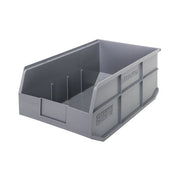 Quantum Storage Systems Polypropylene Stackable Shelf Bin, 7" High, Gray - 18" x 11" x 7"