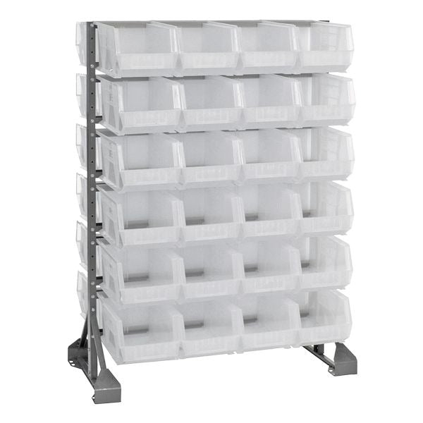 Quantum Storage Systems QRU-12D-240-48CL Polypropylene Rail Rack, 20" x 36", Clear - Default Title