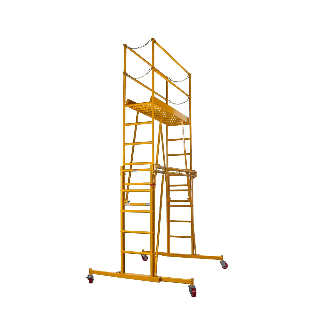 Paragon Pro Manufacturing Solutions 1101 Steel Tele-Tower Telescoping Scaffold, 32" x 80", Yellow - Default Title