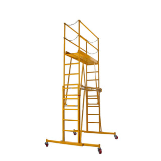 Paragon Pro Manufacturing Solutions 1101 Steel Tele-Tower Telescoping Scaffold, 32" x 80", Yellow - Default Title