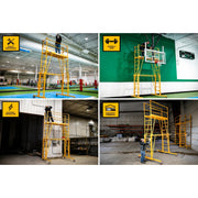 Paragon Pro Manufacturing Solutions 1101-22 Steel Tele-Tower Telescoping Scaffold, 35" x 80", Yellow - photo 2