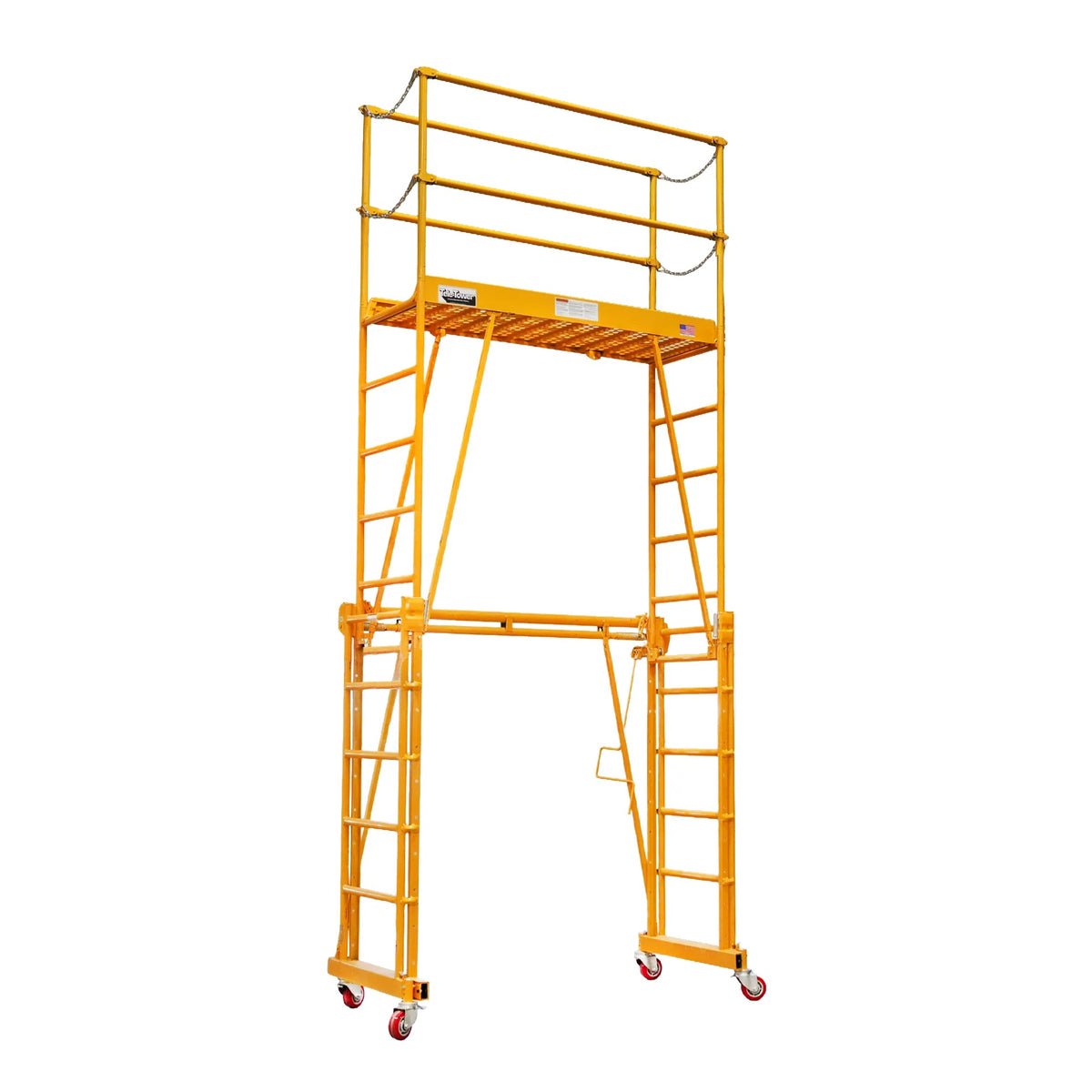 Paragon Pro Manufacturing Solutions 1101-22 Steel Tele-Tower Telescoping Scaffold, 35" x 80", Yellow - Default Title
