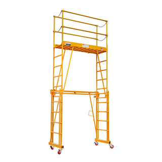 Paragon Pro Manufacturing Solutions 1101-22 Steel Tele-Tower Telescoping Scaffold, 35" x 80", Yellow - Default Title