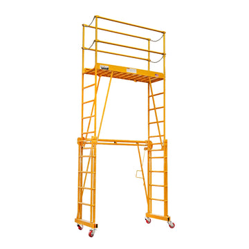 Paragon Pro Manufacturing Solutions 1101-22 Steel Tele-Tower Telescoping Scaffold, 35" x 80", Yellow - Default Title