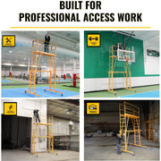 Paragon Pro Manufacturing Solutions 1101-96 Steel Tele-Tower Telescoping Scaffold, 32" x 104", Yellow - photo 4