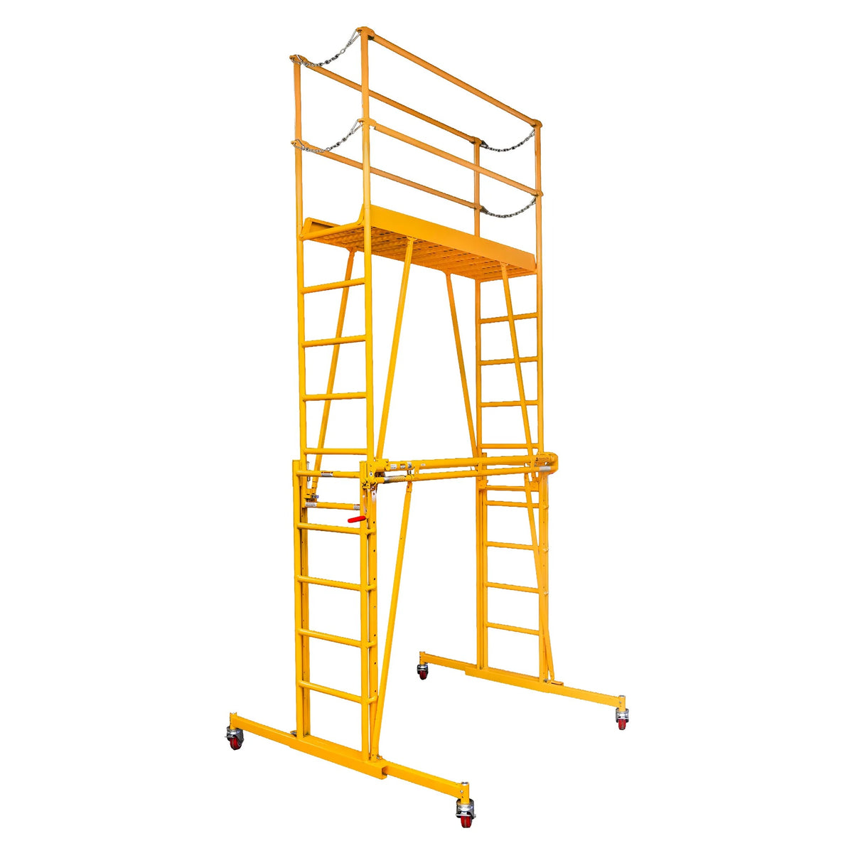 Paragon Pro Manufacturing Solutions 1101-96 Steel Tele-Tower Telescoping Scaffold, 32" x 104", Yellow - Default Title