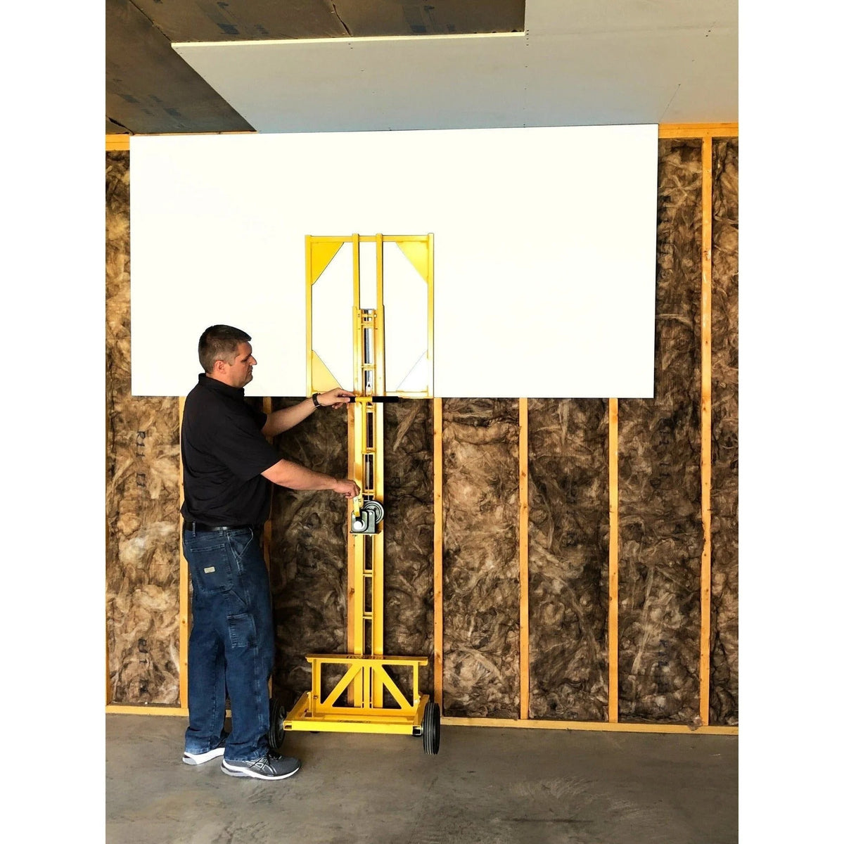 Paragon Pro Manufacturing Solutions 195T Steel Drywall Lift Loader, 18" x 18", Yellow - photo 2